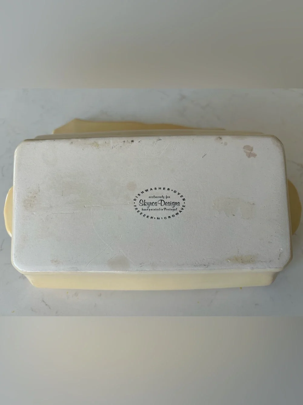 Skyros Designs Yellow Crème Rectangular Baker with Lid **RARE**